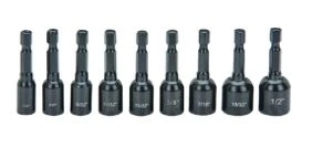 9 buah SAE Perubahan Cepat Magnetic Nut Setter Set
